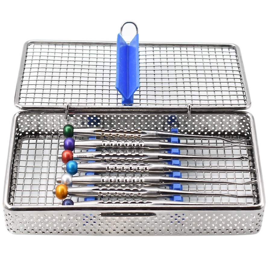 7Pcs Dental Root Elevator Tooth Extracting Elevator with Sterilization Case